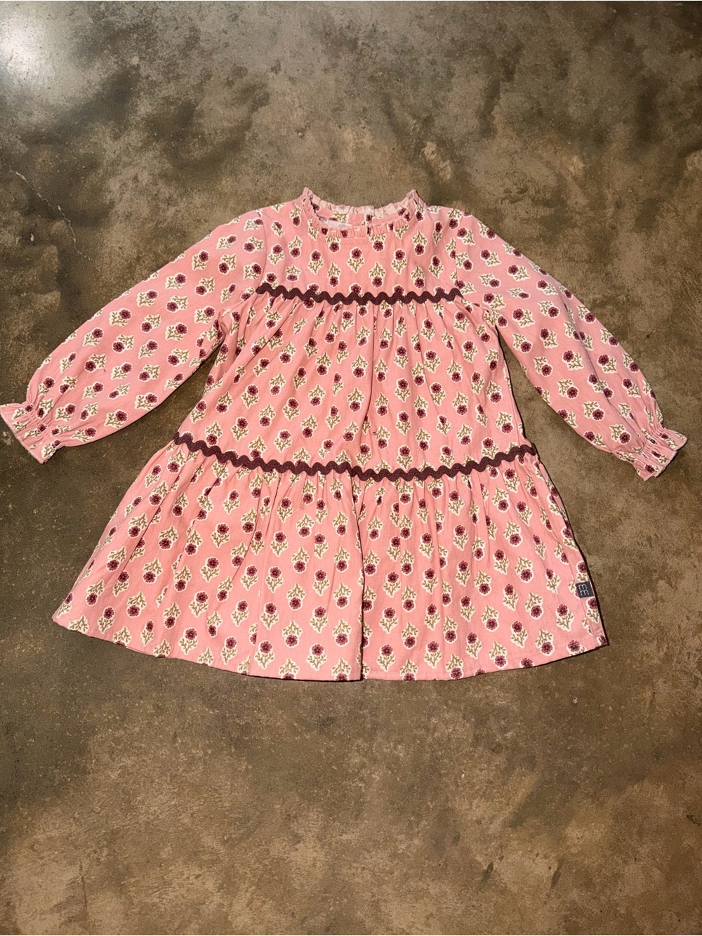 Modern Moments Pink Floral Tiered Dress 2T Long Sleeve Cotton Prairie